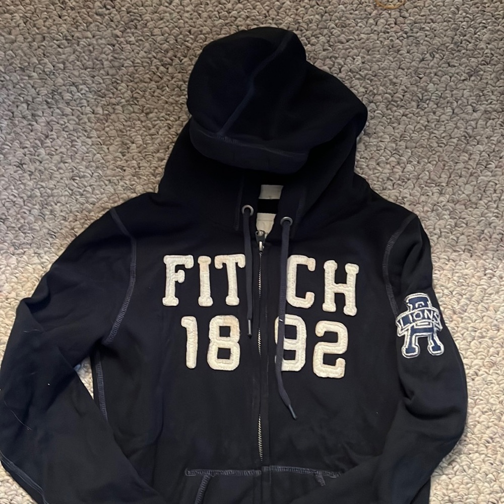 Abercrombie and Fitch Navy full zip sweatshirt.